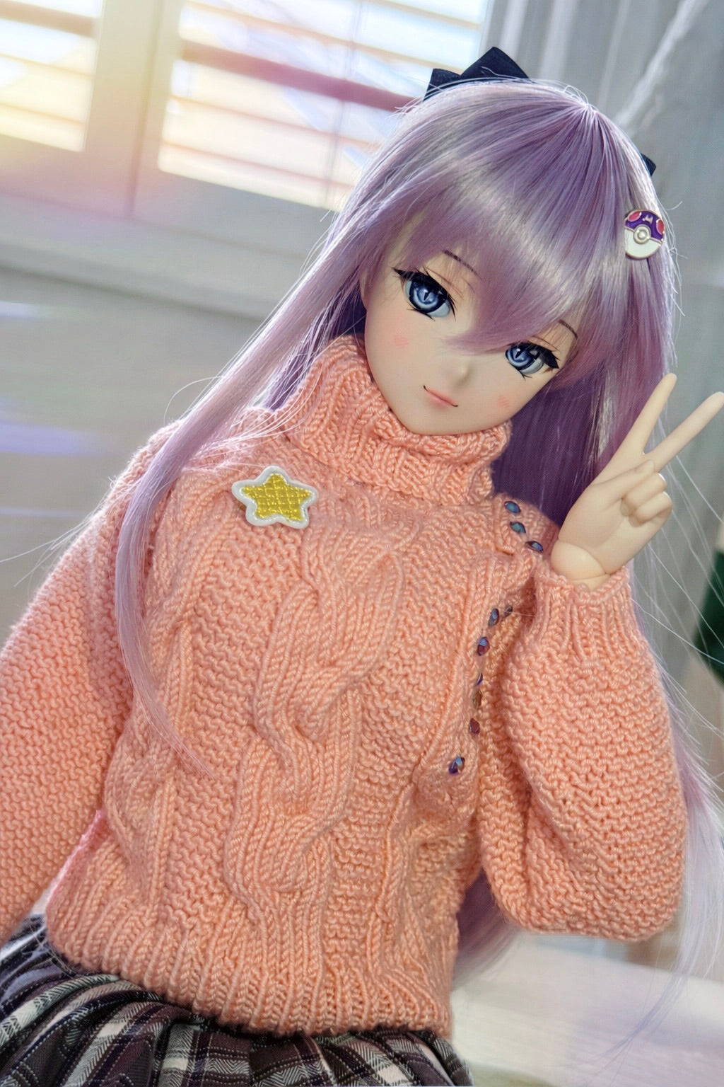 Idol Sweater in Vanilla or Peach for Smart Doll & Dollfie Dream
